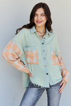 Load image into Gallery viewer, POL Casual Outing Guaze Plaid Shacket