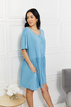 Load image into Gallery viewer, Yelete Full Size Oh Sweet Spring Button Up Flare Dress