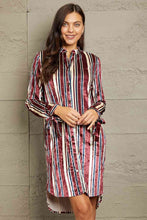 Load image into Gallery viewer, e.Luna Stripe Velvet Dress with Pockets