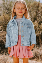 Load image into Gallery viewer, ODDI Girls Contrast Heart Denim Jacket
