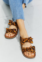 Load image into Gallery viewer, Forever Link Fiercely Feminine Leopard Bow Slide Sandals