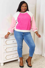Load image into Gallery viewer, Double Take Color Block Dropped Shoulder Sweatshirt