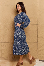 Load image into Gallery viewer, HEYSON Night Out Full Size Balloon Sleeve Floral Midi Dress