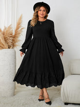 Load image into Gallery viewer, Plus Size Flounce Sleeve Lace Detail Dress