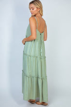 Load image into Gallery viewer, White Birch Golden Age Full Size Sleeveless Foil Tiered Dress