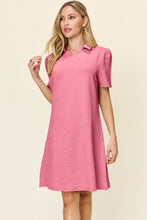 Load image into Gallery viewer, Double Take Full Size Texture Collared Neck Short Sleeve Dress
