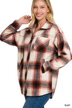 Load image into Gallery viewer, OVERSIZED YARN DYED PLAID LONGLINE SHACKET
