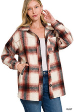 Load image into Gallery viewer, OVERSIZED YARN DYED PLAID LONGLINE SHACKET
