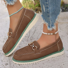 Load image into Gallery viewer, PU Leather Flat Slip-Ons
