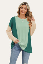 Load image into Gallery viewer, Double Take Texture Contrast Round Neck Long Sleeve T-Shirt
