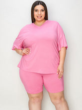 Load image into Gallery viewer, Basic Bae Full Size V-Neck Drop Shoulder T-Shirt and Shorts Set
