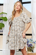 Load image into Gallery viewer, ADORA Floral Square Neck Puff Sleeve Dress
