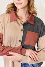 Load image into Gallery viewer, Heimish Full Size Color Block Button Down Shacket
