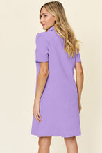 Load image into Gallery viewer, Double Take Full Size Texture Collared Neck Short Sleeve Dress
