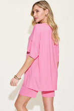 Load image into Gallery viewer, Basic Bae Full Size V-Neck Drop Shoulder T-Shirt and Shorts Set
