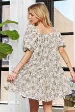 Load image into Gallery viewer, ADORA Floral Square Neck Puff Sleeve Dress
