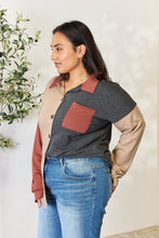 Load image into Gallery viewer, Heimish Full Size Color Block Button Down Shacket
