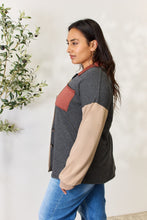 Load image into Gallery viewer, Heimish Full Size Color Block Button Down Shacket
