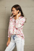 Load image into Gallery viewer, Double Take Floral V-Neck Long Sleeve Shirt
