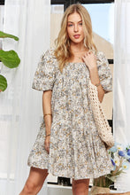 Load image into Gallery viewer, ADORA Floral Square Neck Puff Sleeve Dress
