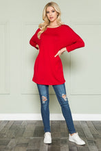 Load image into Gallery viewer, Plus Size Solid Long Sleeve Tunic Top
