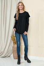 Load image into Gallery viewer, Solid Long Sleeve Shoulder Ruffle Top
