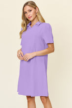 Load image into Gallery viewer, Double Take Full Size Texture Collared Neck Short Sleeve Dress
