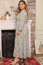 Load image into Gallery viewer, Plus Size Printed Balloon Sleeve Ruffle Hem Dress
