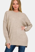 Load image into Gallery viewer, Zenana High-Low Hem Drop Shoulder Sweater
