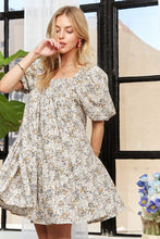 Load image into Gallery viewer, ADORA Floral Square Neck Puff Sleeve Dress
