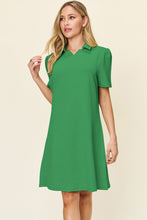 Load image into Gallery viewer, Double Take Full Size Texture Collared Neck Short Sleeve Dress
