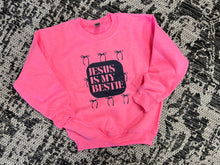 Load image into Gallery viewer, Jesus is my Bestie Youth Sweatshirt
