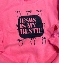 Load image into Gallery viewer, Jesus is my Bestie Youth Sweatshirt

