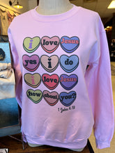 Load image into Gallery viewer, Conversation Hearts (I Love Jesus) Sweatshirt
