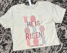 Load image into Gallery viewer, He Is Risen Vintage Easter Coquette Tee
