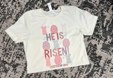 Load image into Gallery viewer, He Is Risen Vintage Easter Coquette Tee
