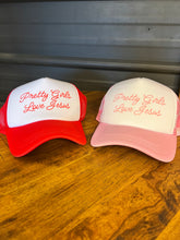 Load image into Gallery viewer, Pretty Girls Love Jesus Trucker Hat
