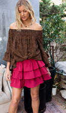 Load image into Gallery viewer, Dark Fuschia Woven Tiered Skirt
