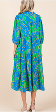 Load image into Gallery viewer, Leaf Print Flowy Midi Dress
