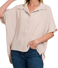 Load image into Gallery viewer, Woven Short-Sleeve Button Down
