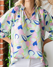 Load image into Gallery viewer, Abstract Spring V-Neck Top
