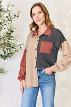 Load image into Gallery viewer, Heimish Full Size Color Block Button Down Shacket
