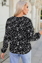 Load image into Gallery viewer, Double Take Printed Notched Neck Smocked Blouse
