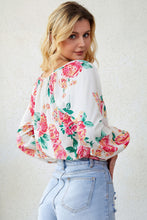 Load image into Gallery viewer, Double Take Floral Notched Neck Long Sleeve Blouse
