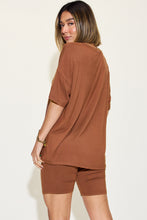 Load image into Gallery viewer, Basic Bae Full Size V-Neck Drop Shoulder T-Shirt and Shorts Set
