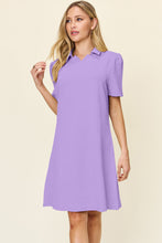 Load image into Gallery viewer, Double Take Full Size Texture Collared Neck Short Sleeve Dress
