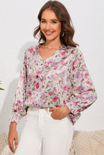 Load image into Gallery viewer, Double Take Floral V-Neck Long Sleeve Shirt
