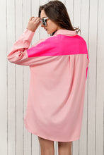 Load image into Gallery viewer, Double Take Color Block Collared Longline Shirt

