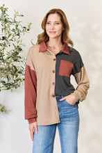Load image into Gallery viewer, Heimish Full Size Color Block Button Down Shacket
