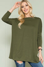 Load image into Gallery viewer, Plus Size Solid Long Sleeve Tunic Top
